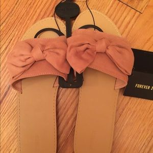 Pink/Blush bow slides or flats